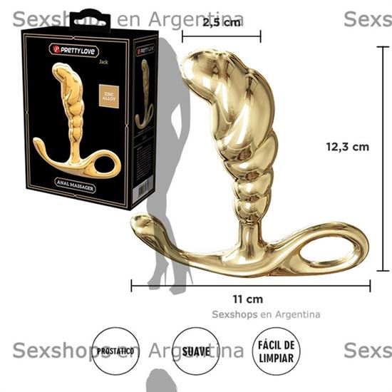 Plug de metal prostatico dorado